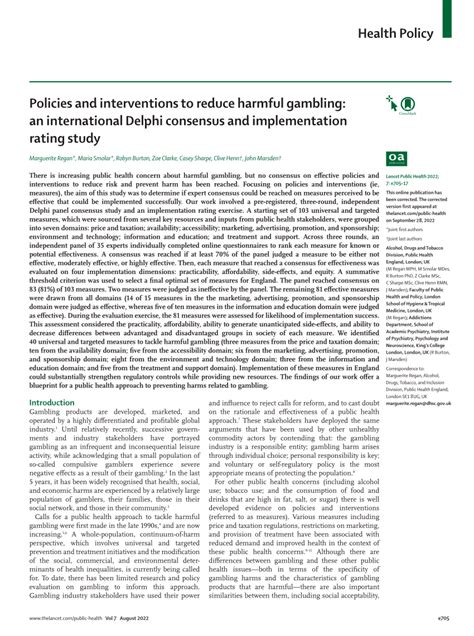 effectiveness and ineffectiveness of gambling|Policies and interventions to reduce harmful gambling: an .